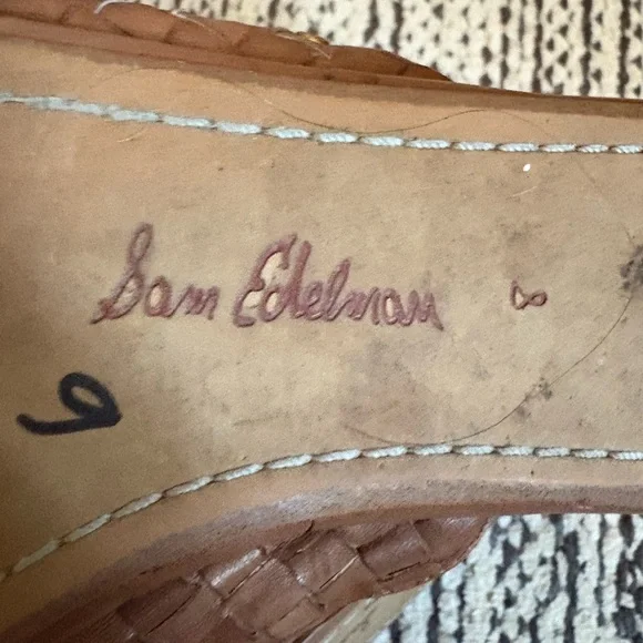 Sam Edelman Brown Tan Woven Leather Mule Sandals Size 8 - Picture 4 of 4